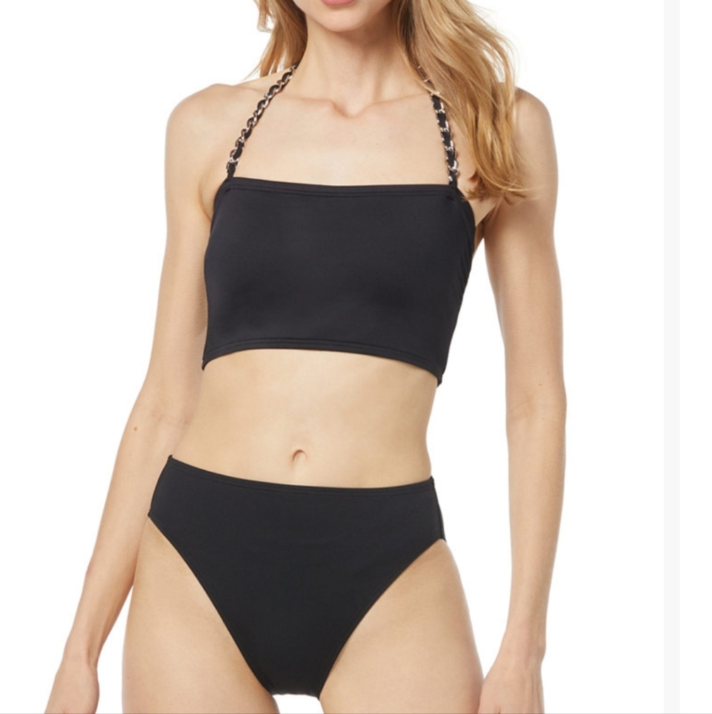 Michael Kors Women's Chain-Trim Halter Longline 2-piece Bikini